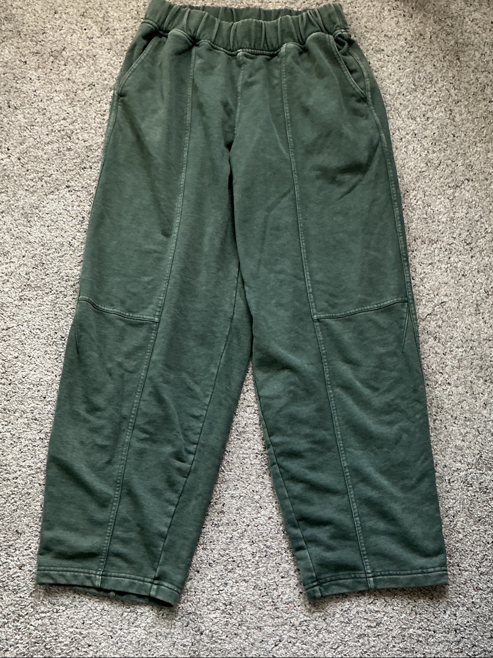 New Rae Mode Brailyn Wide Leg Barrel Sweatpants ~ Mineral Wash Green - Picture 5 of 12